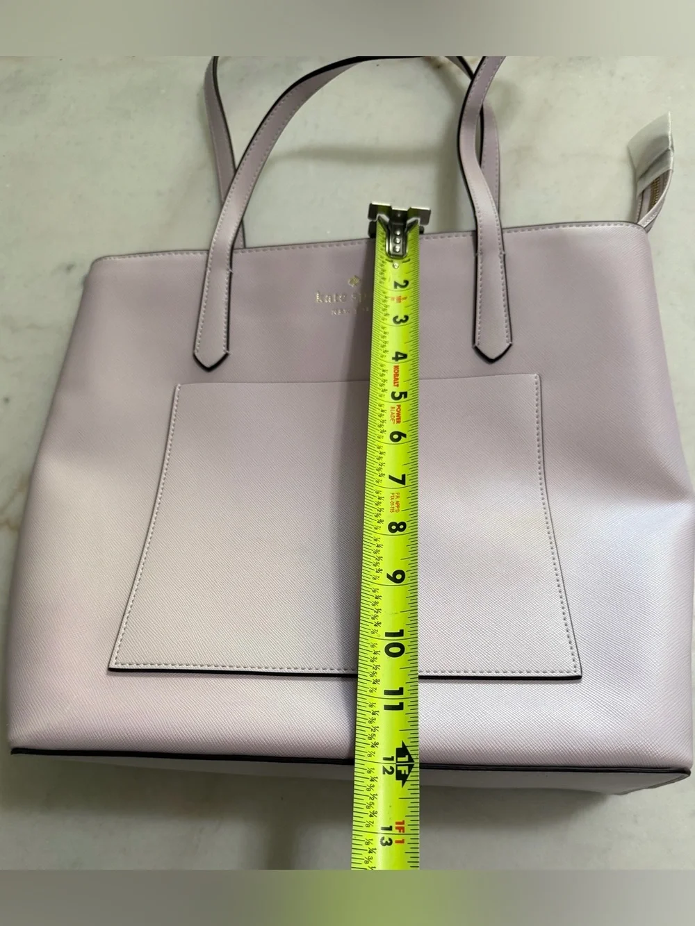 Kate Spade Daily Tote Bag Light Pink Saffiano Leather Large Front Slip Pocket
